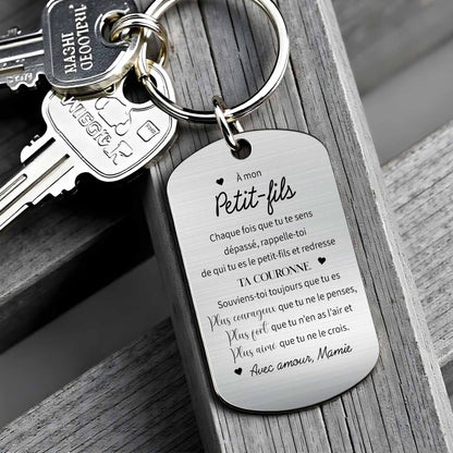To My Grandson, Straighten Your Crown Keychain