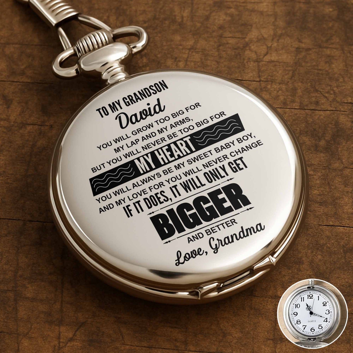 To My Grandson, Love Always Grows, Heart And Waves Design