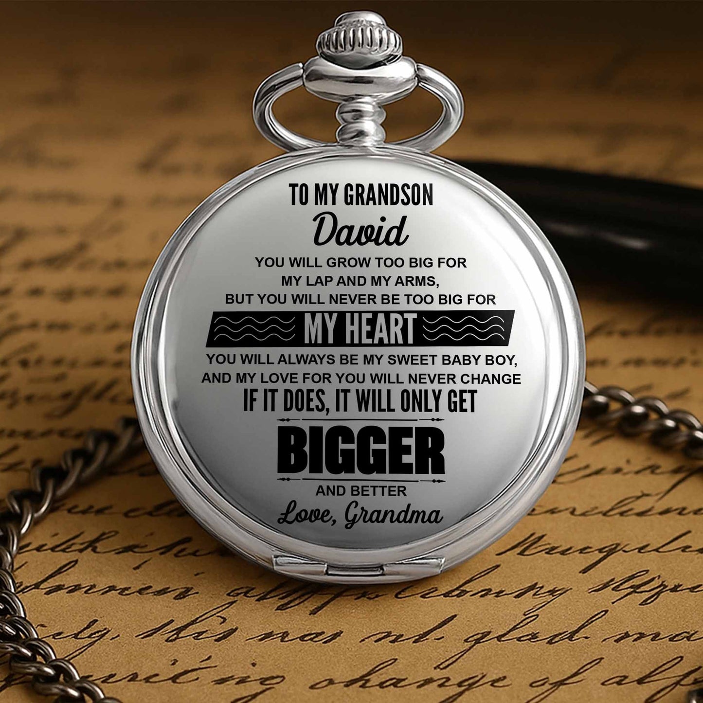 To My Grandson, Love Always Grows, Heart And Waves Design