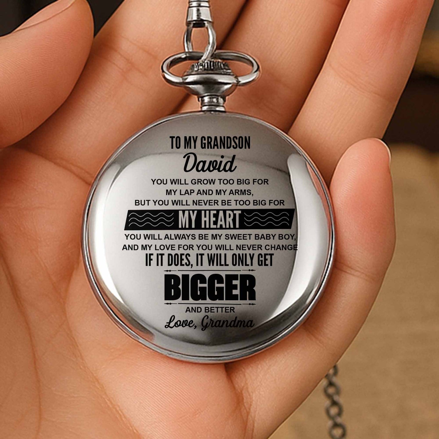 To My Grandson, Love Always Grows, Heart And Waves Design