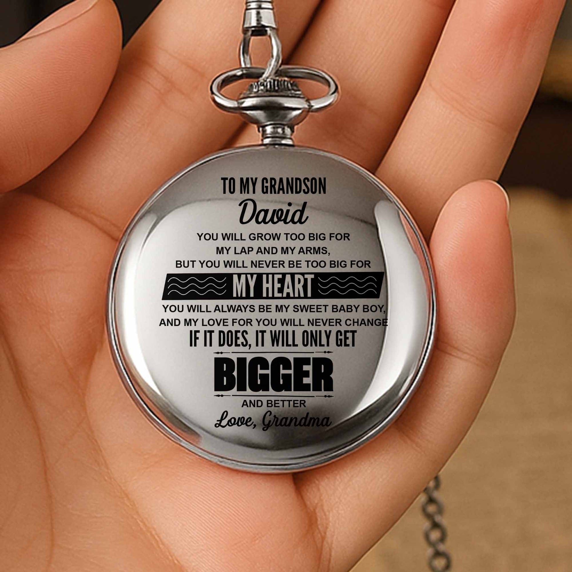 To My Grandson, Love Always Grows, Heart And Waves Design