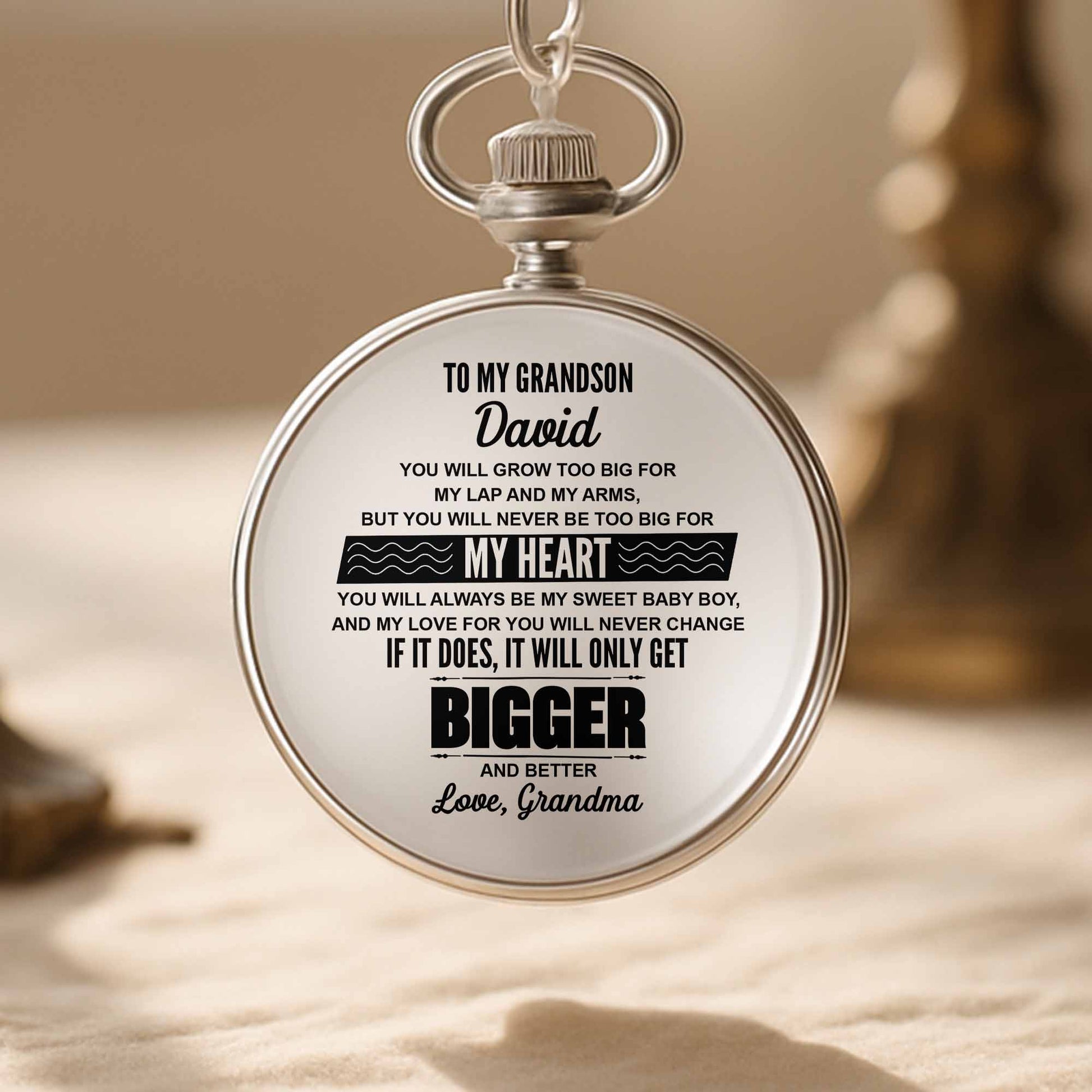 To My Grandson, Love Always Grows, Heart And Waves Design