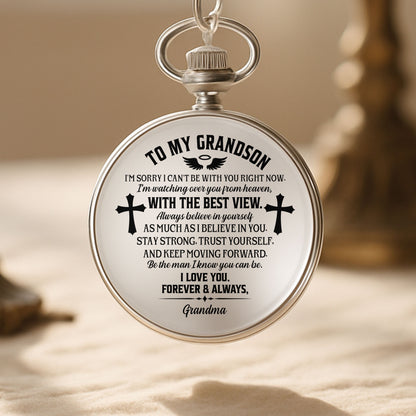 To My Grandson Watching Over You From Heaven Cross