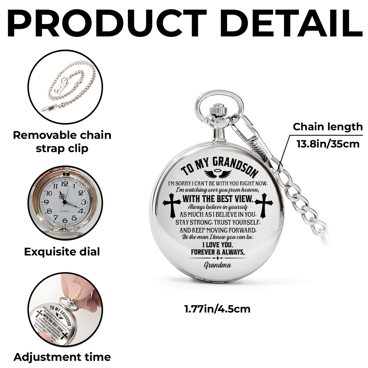 To My Grandson Watching Over You From Heaven Cross