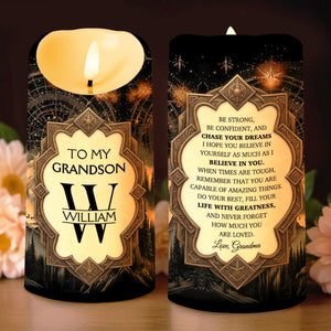 To My Grandson Be Strong And Chase Your Dreams Monogram Mountain