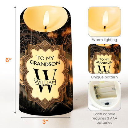 To My Grandson Be Strong And Chase Your Dreams Monogram Mountain