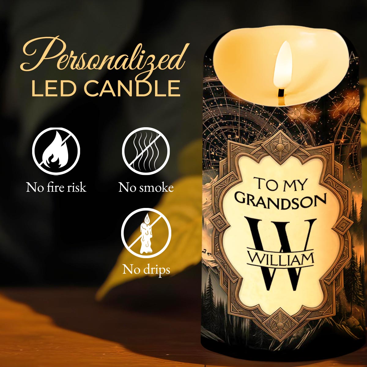 To My Grandson Be Strong And Chase Your Dreams Monogram Mountain