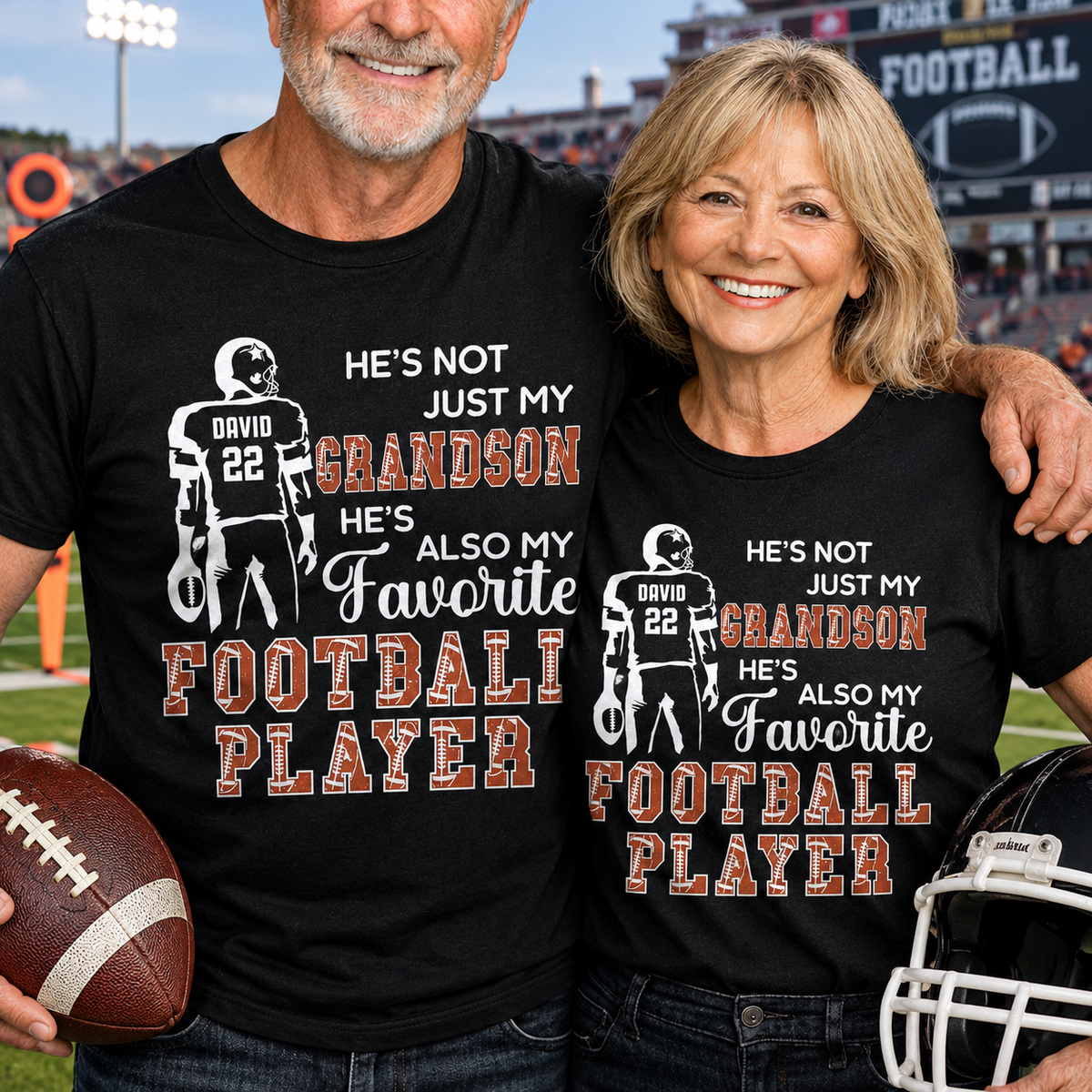 He Is Not Just My Grandson My Favorite Football Player - Personalized Custom Unisex T-shirt, Hoodie - GSN187_BBAS