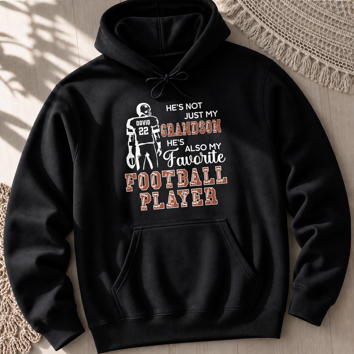 He Is Not Just My Grandson My Favorite Football Player - Personalized Custom Unisex T-shirt, Hoodie - GSN187_BBAS