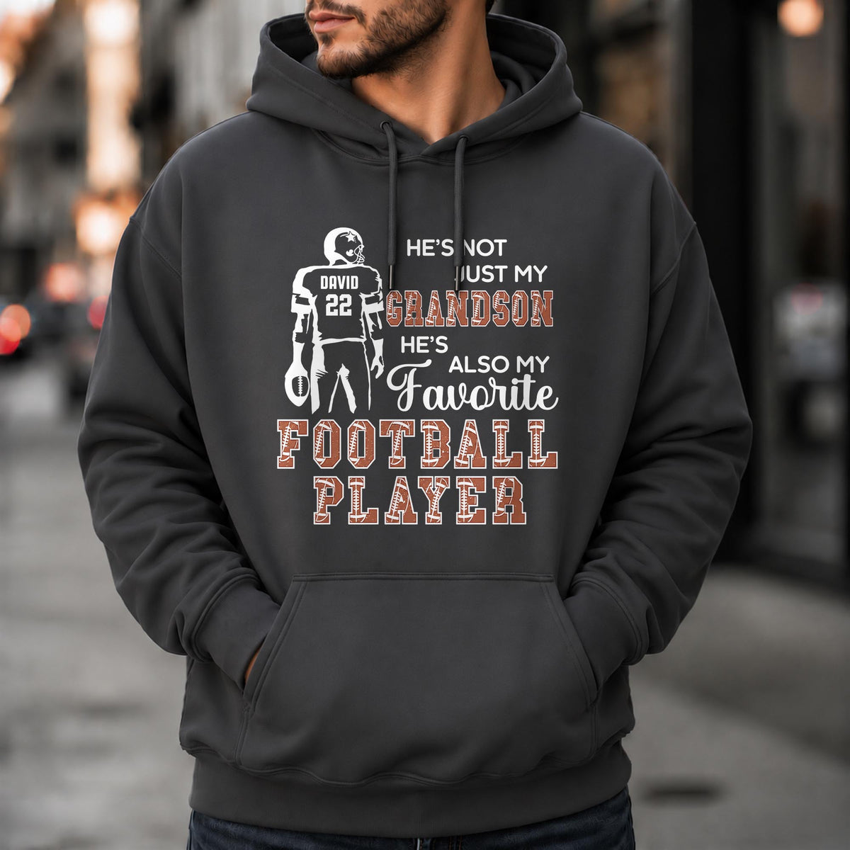 He Is Not Just My Grandson My Favorite Football Player - Personalized Custom Unisex T-shirt, Hoodie - GSN187_BBAS