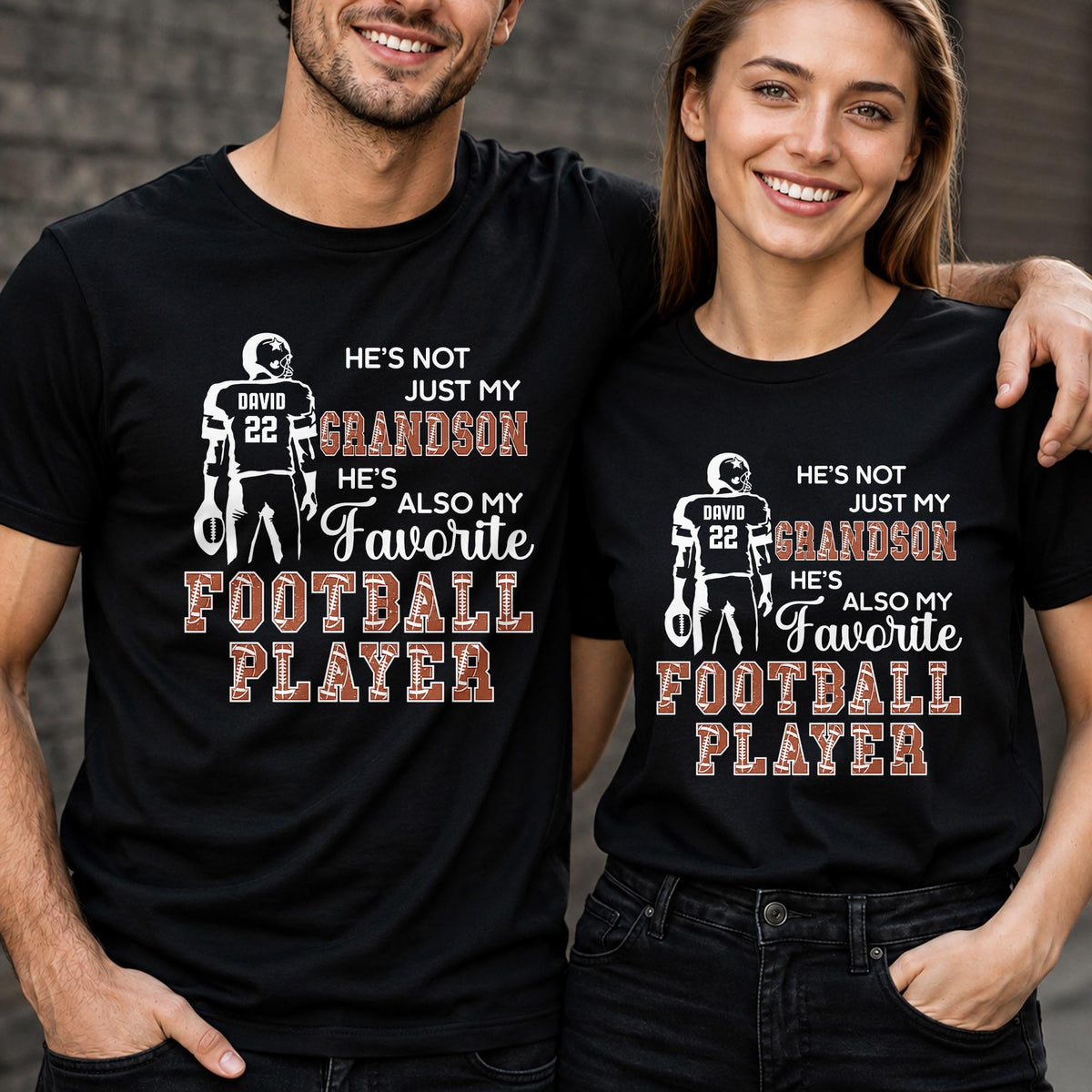 He Is Not Just My Grandson My Favorite Football Player - Personalized Custom Unisex T-shirt, Hoodie - GSN187_BBAS