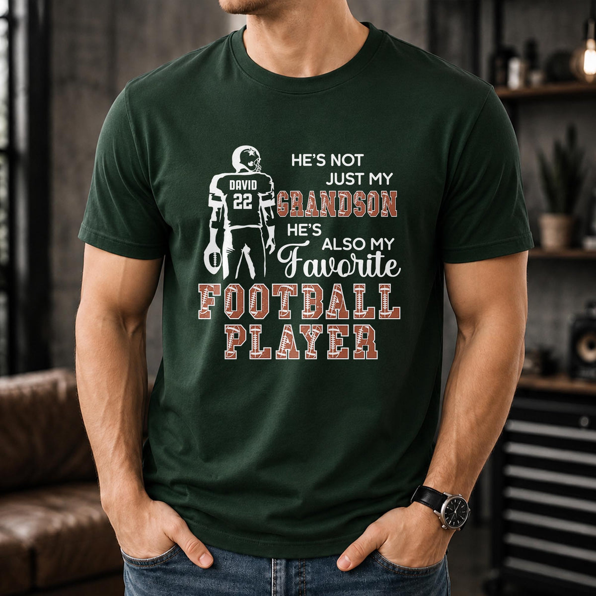 He Is Not Just My Grandson My Favorite Football Player - Personalized Custom Unisex T-shirt, Hoodie - GSN187_BBAS