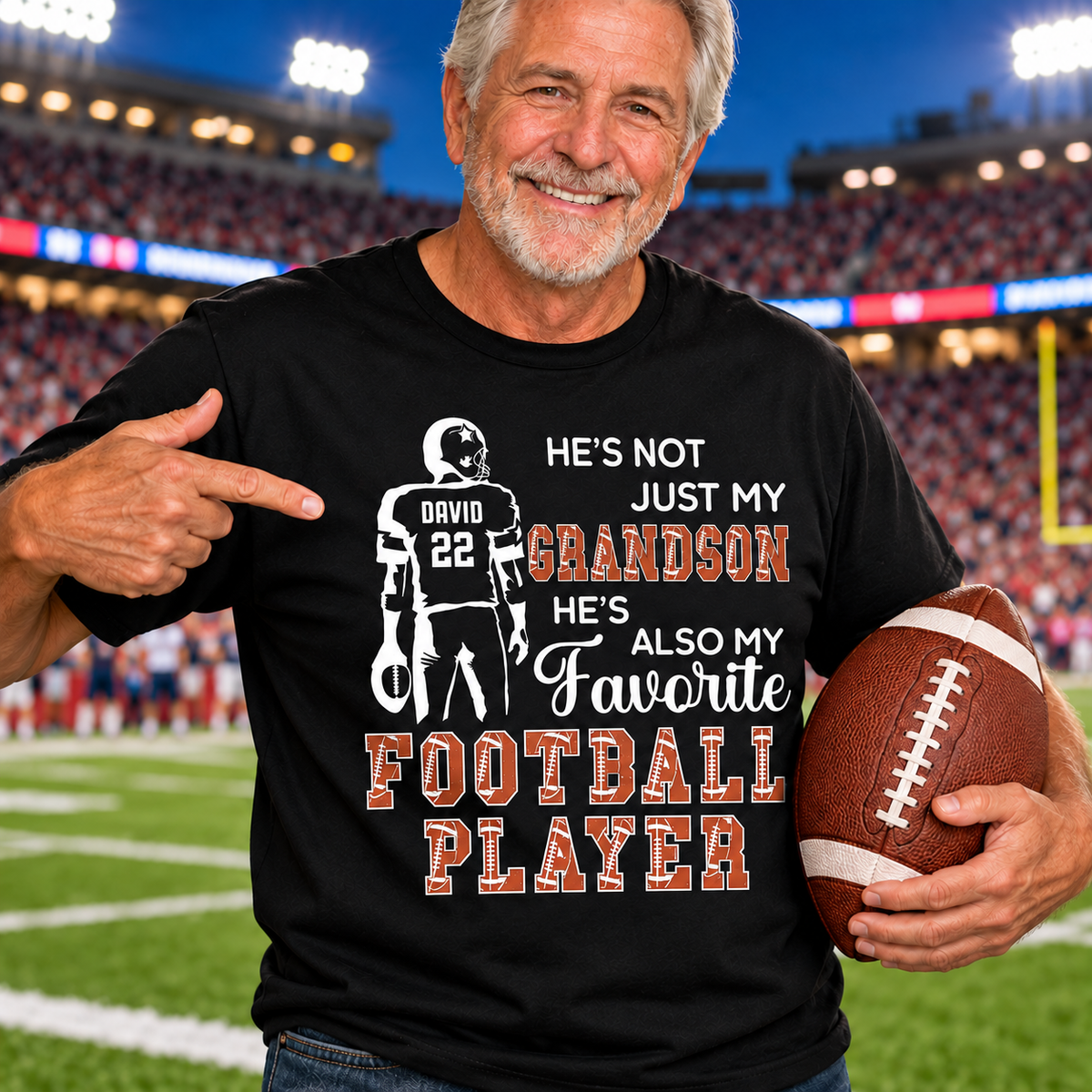 He Is Not Just My Grandson My Favorite Football Player - Personalized Custom Unisex T-shirt, Hoodie - GSN187_BBAS