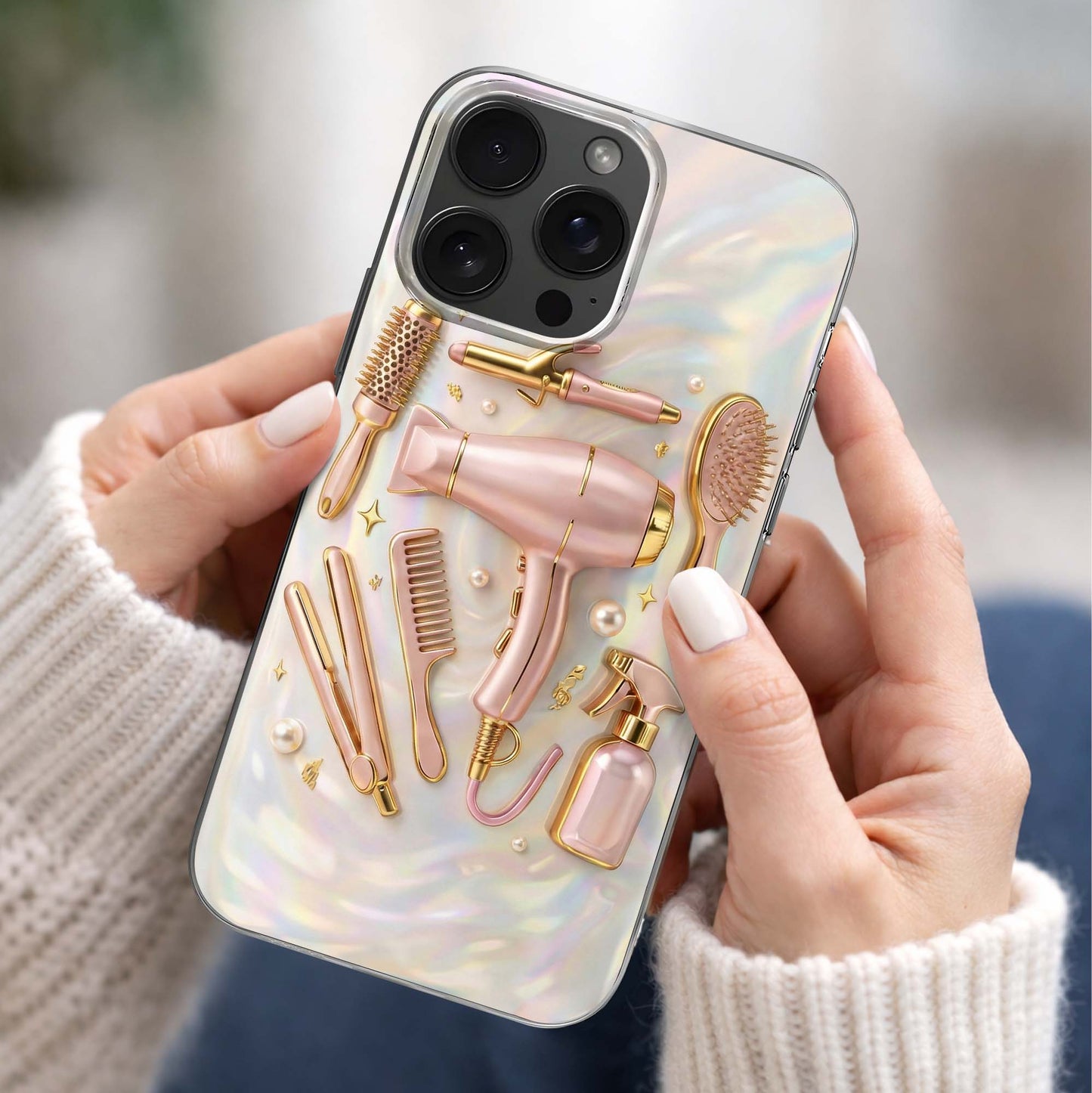 Styling With Love Hair Dryer And Salon Beauty Tools Pattern