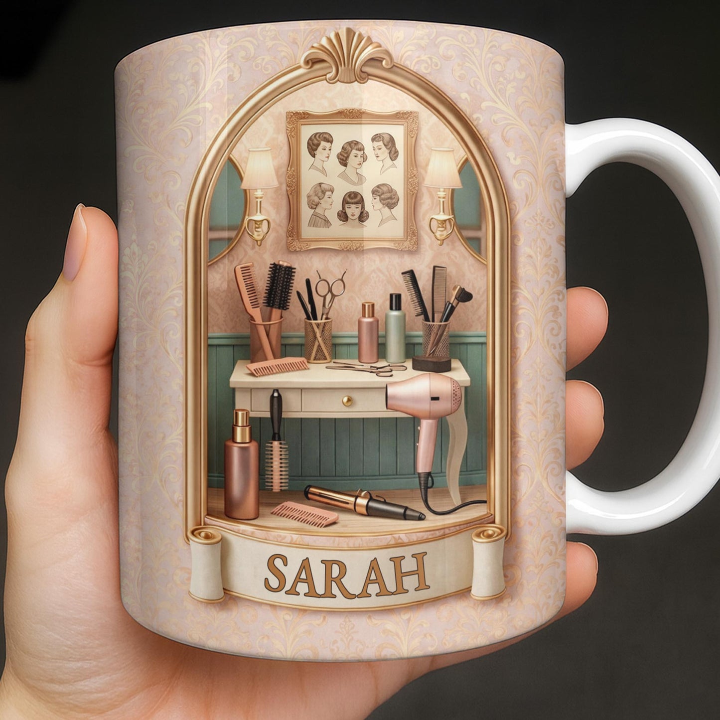 A Talented Hair Stylist Turns Every Day Into A Masterpiece Hair Dryer And Scissors - Personalized Custom Coffee Mug - HAIR076_MG