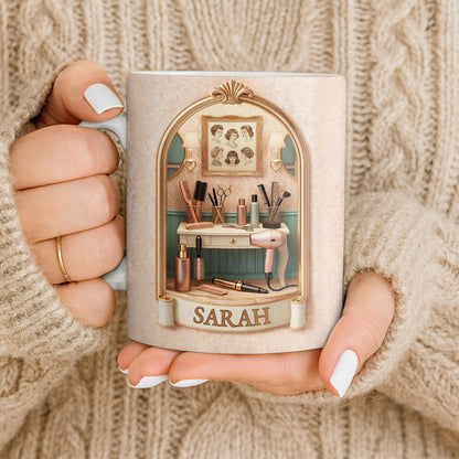 A Talented Hair Stylist Turns Every Day Into A Masterpiece Hair Dryer And Scissors - Personalized Custom Coffee Mug - HAIR076_MG