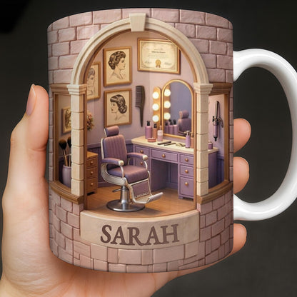 Where The Magic Happens Hair Salon Stylist Chair And Vanity - Personalized Custom Coffee Mug - HAIR077_MG