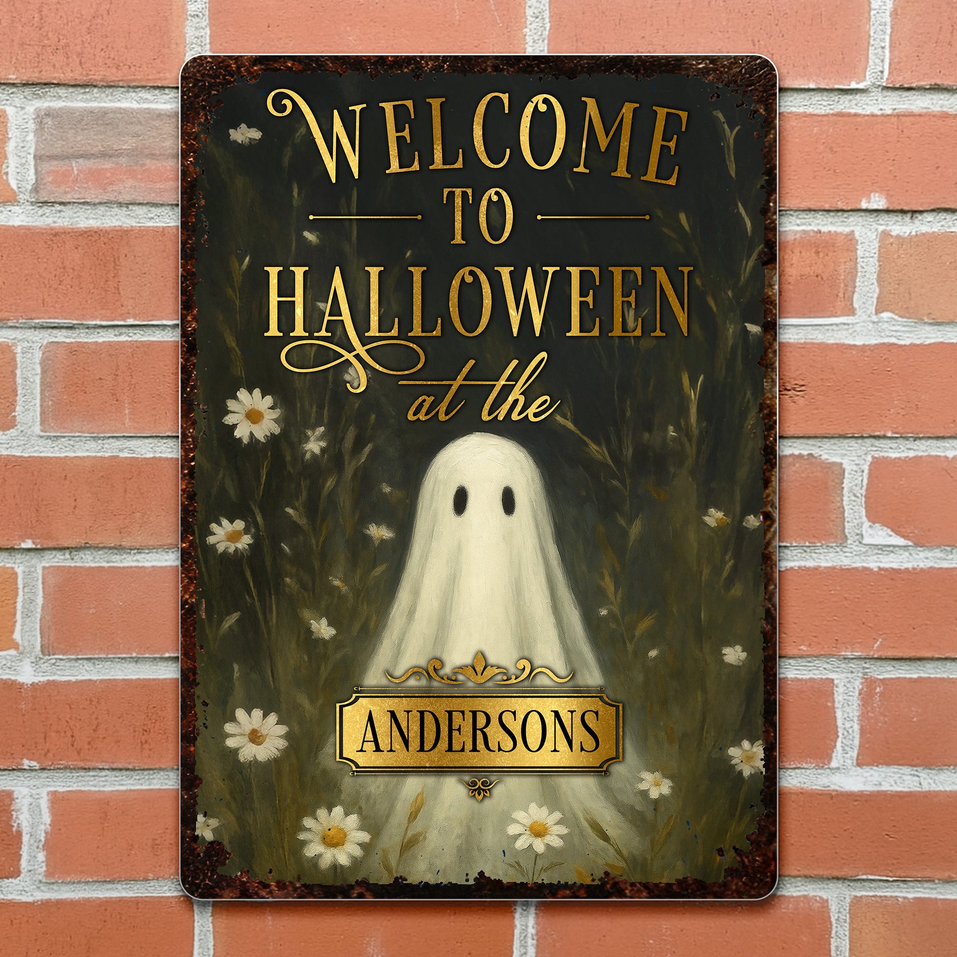 Welcome To Halloween At The Ghost And Flowers Sign