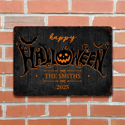 Happy Halloween Pumpkin And Bat Decoration