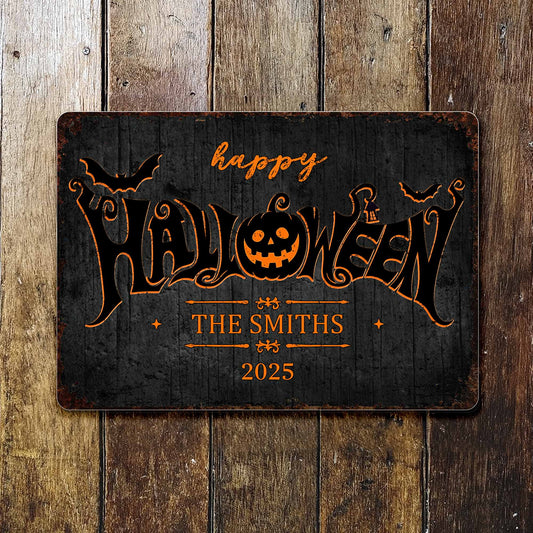 Happy Halloween Pumpkin And Bat Decoration
