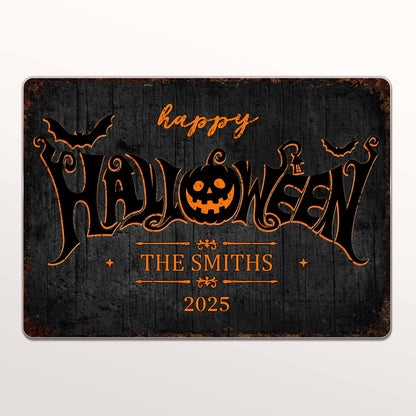 Happy Halloween Pumpkin And Bat Decoration