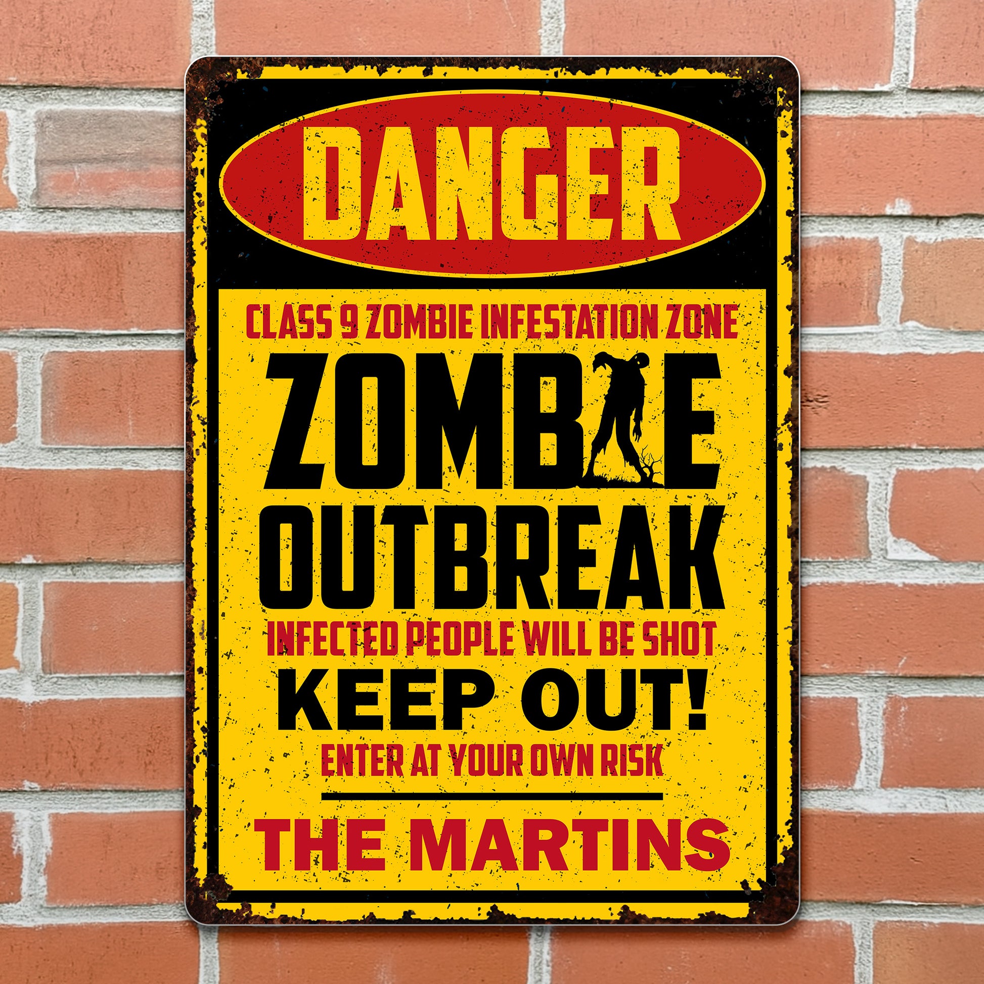 Danger Zombie Outbreak Warning Sign