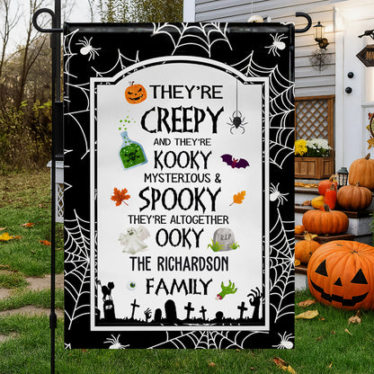 Creepy Kooky Mysterious & Spooky Family Flag - Personalized Flag - HALW027_GAF
