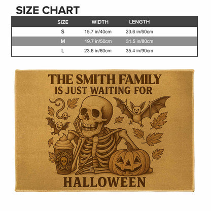 Family Just Waiting For Halloween, Skeleton, Pumpkin, Bat
