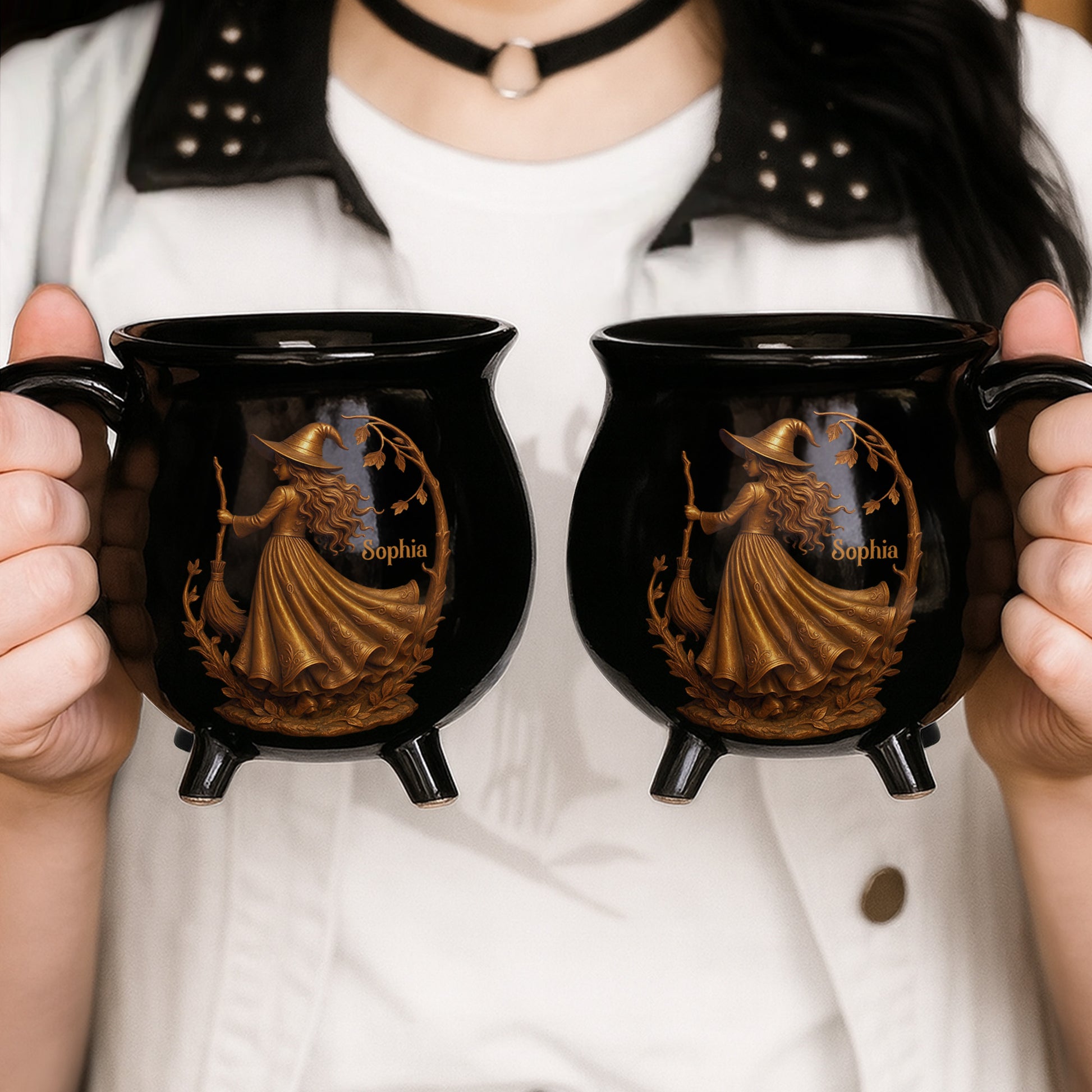 Enchanting Brew With Witch And Broom