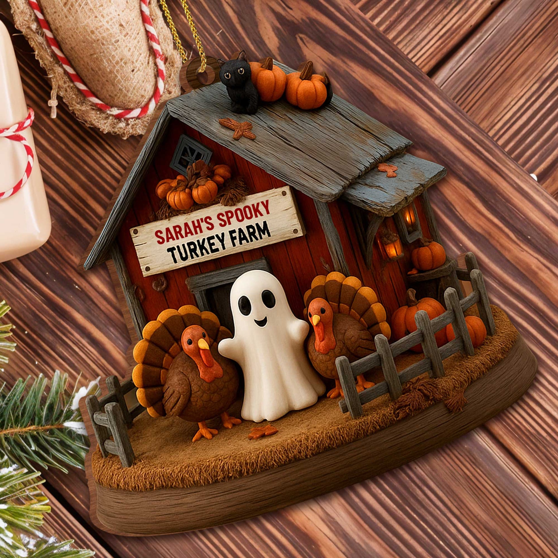 Sarah's Spooky Turkey Farm With Ghost And Turkeys
