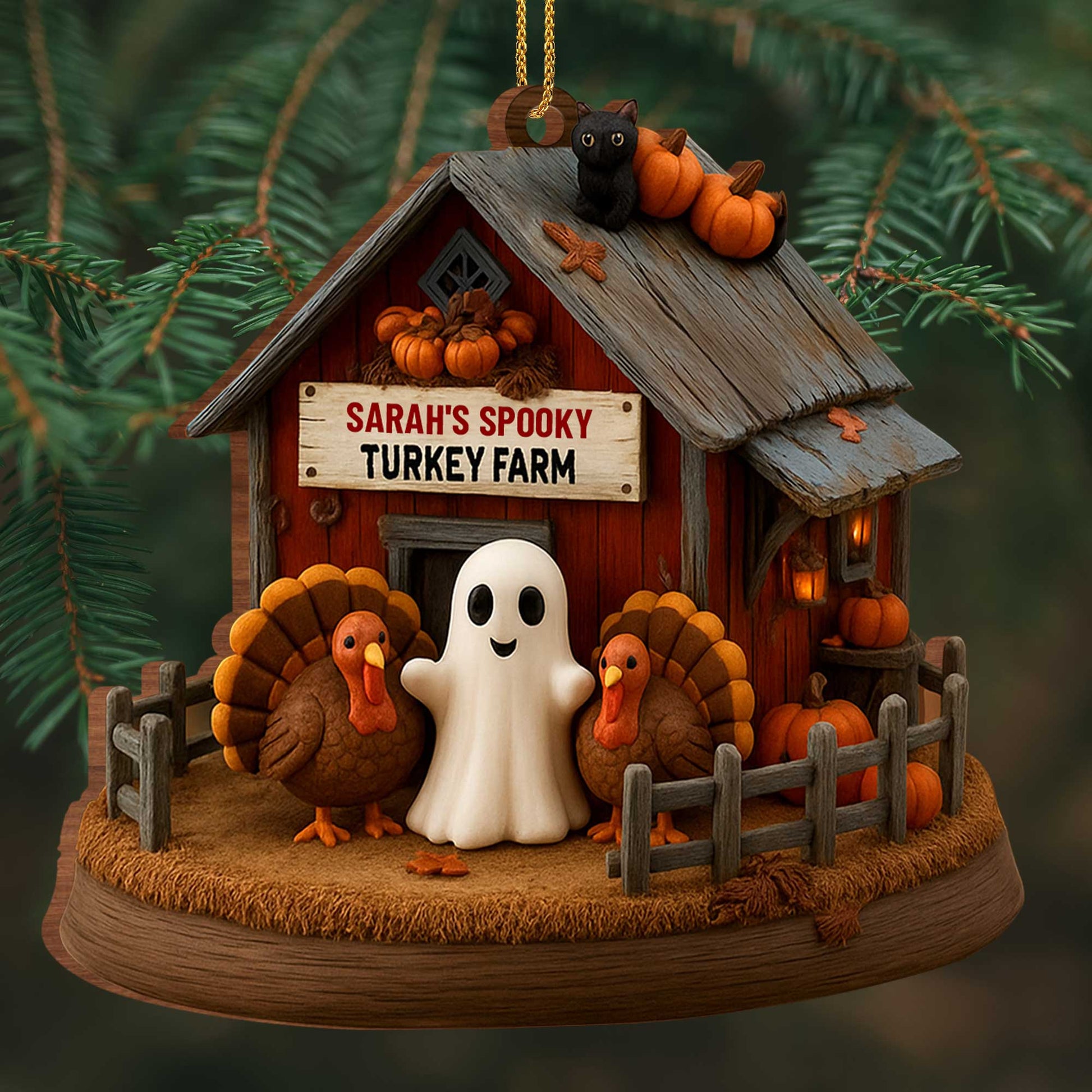 Sarah's Spooky Turkey Farm With Ghost And Turkeys