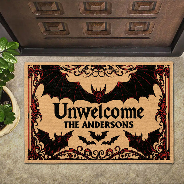 Unwelcome Doormat With Bats Design
