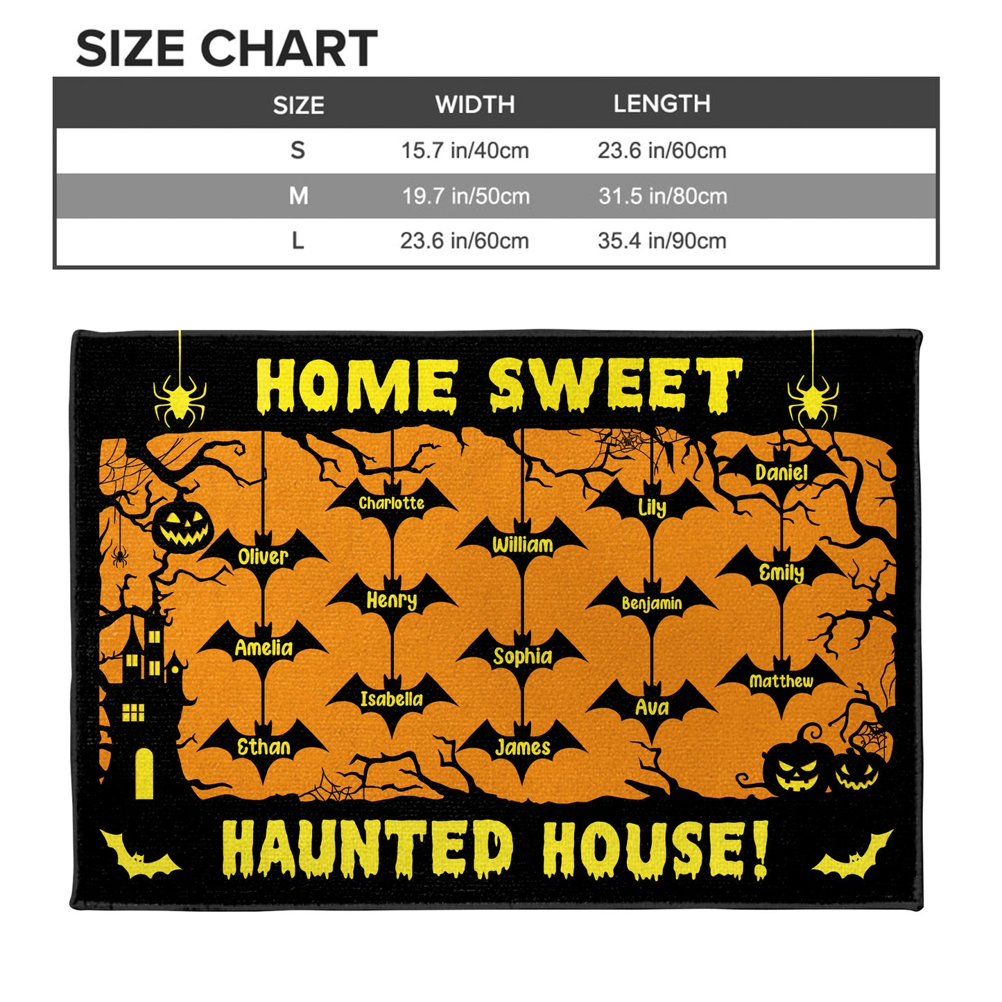 Home Sweet Haunted House With Bats and Pumpkins