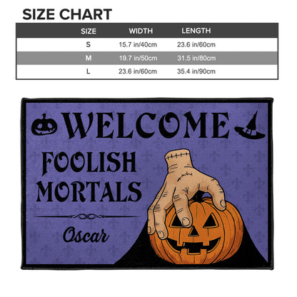Welcome Foolish Mortals, Pumpkin And Hand