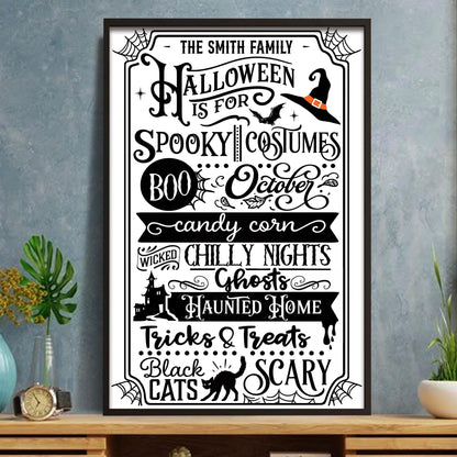 Our Family Halloween Is For Spooky Costumes Witch Hat Black Cat - Personalized Custom Vertical Poster - HALW106_VPOS