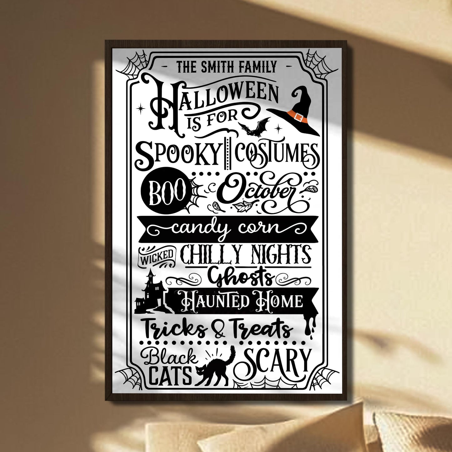 Our Family Halloween Is For Spooky Costumes Witch Hat Black Cat - Personalized Custom Vertical Poster - HALW106_VPOS