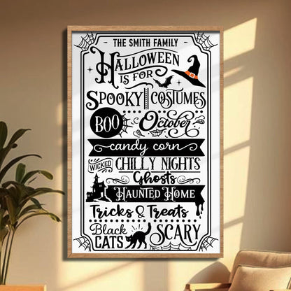 Our Family Halloween Is For Spooky Costumes Witch Hat Black Cat - Personalized Custom Vertical Poster - HALW106_VPOS