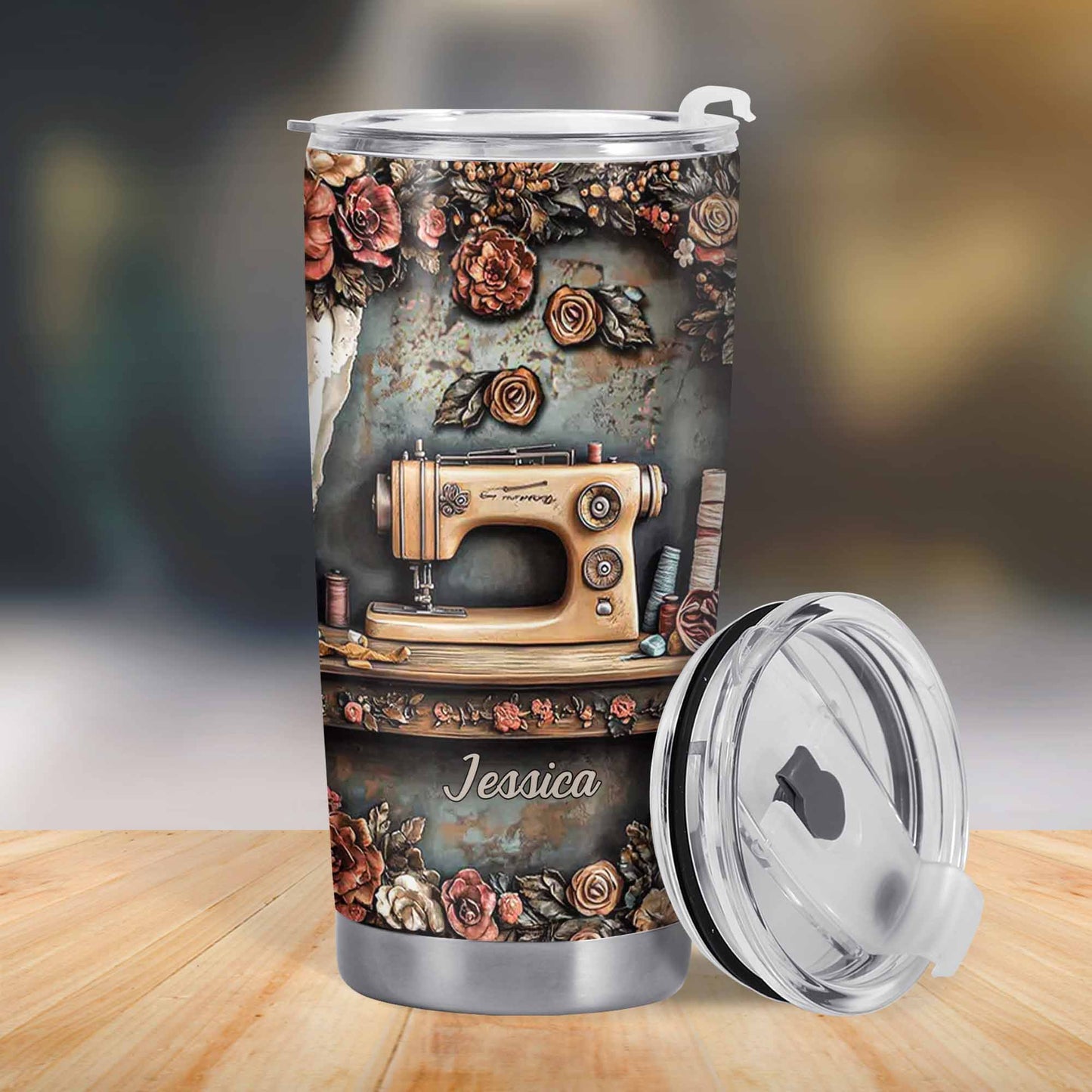 Celebrate Creativity Vintage Sewing Machine And Roses