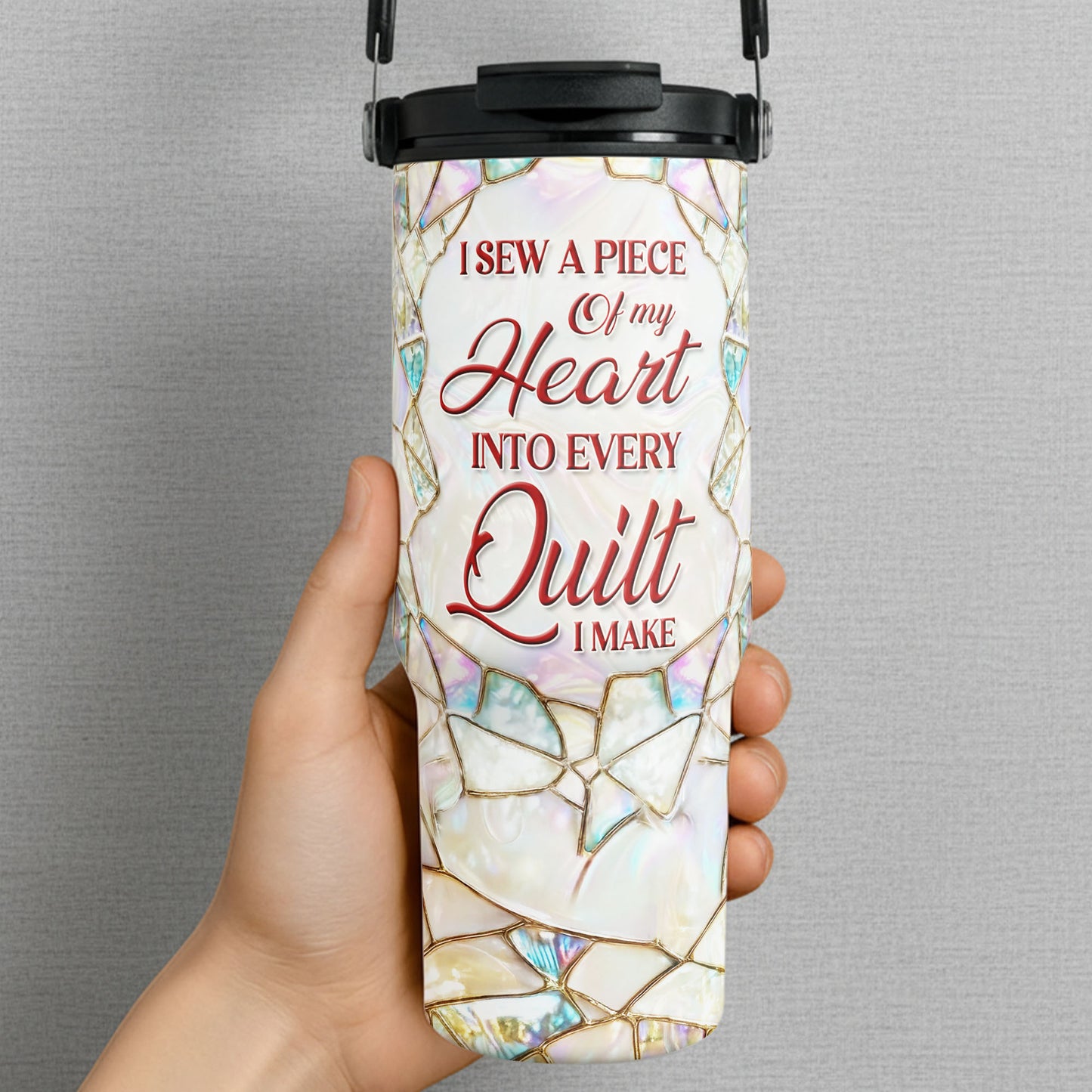 I Sew A Piece Of My Heart Into Every Quilt I Make Mosaic Pattern