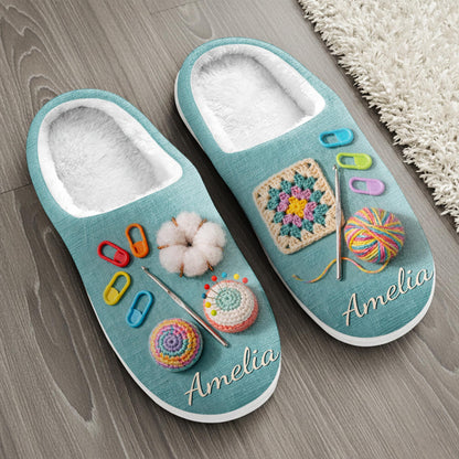 A Happy Place With Yarn And Crochet Hook Crafting Design