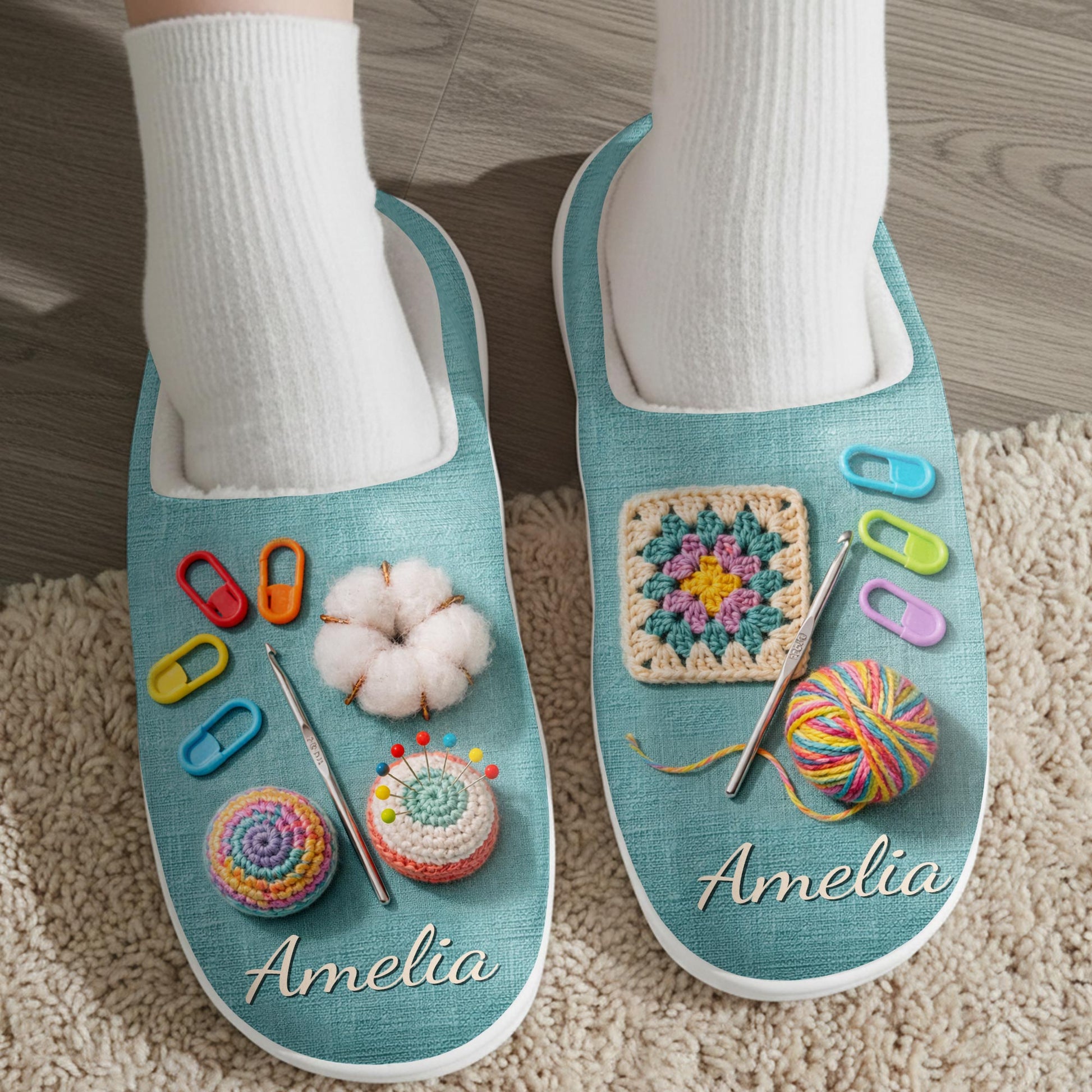 A Happy Place With Yarn And Crochet Hook Crafting Design