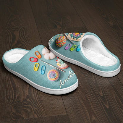 A Happy Place With Yarn And Crochet Hook Crafting Design