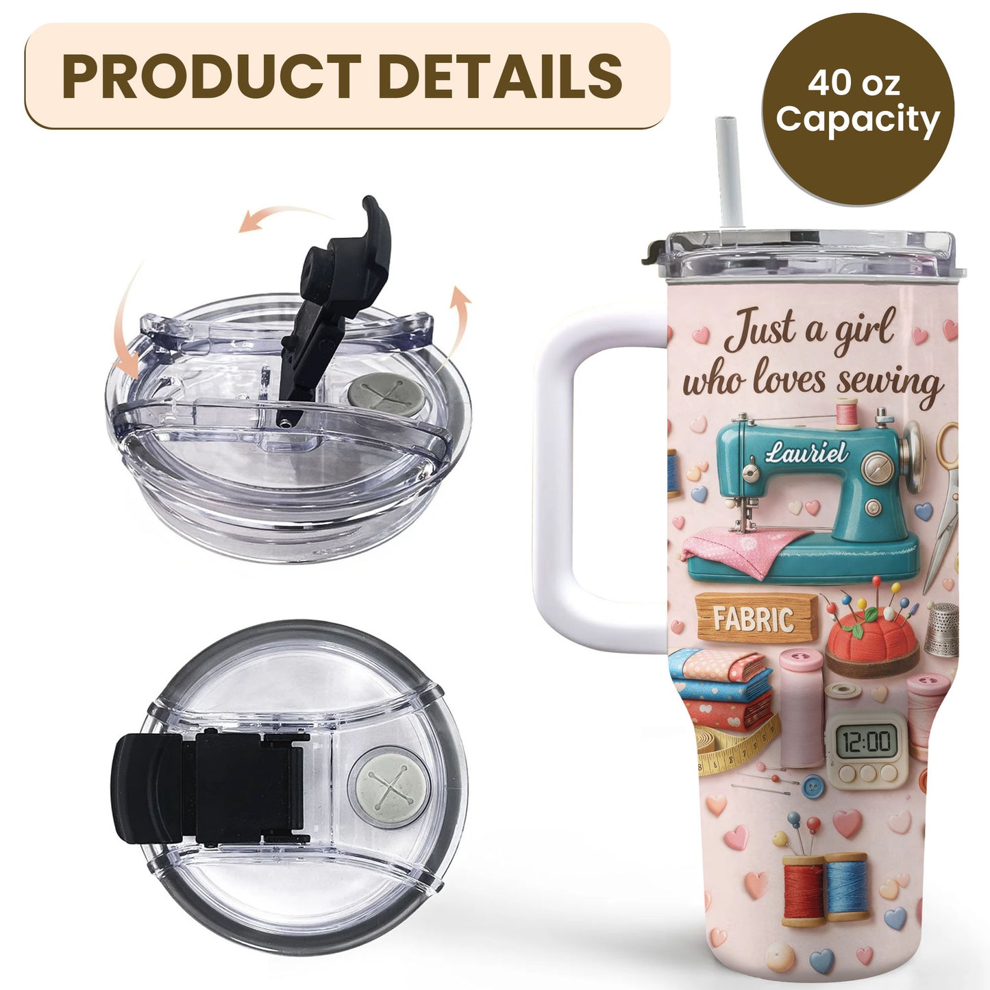 Just A Girl Who Loves Sewing Machine And Fabric