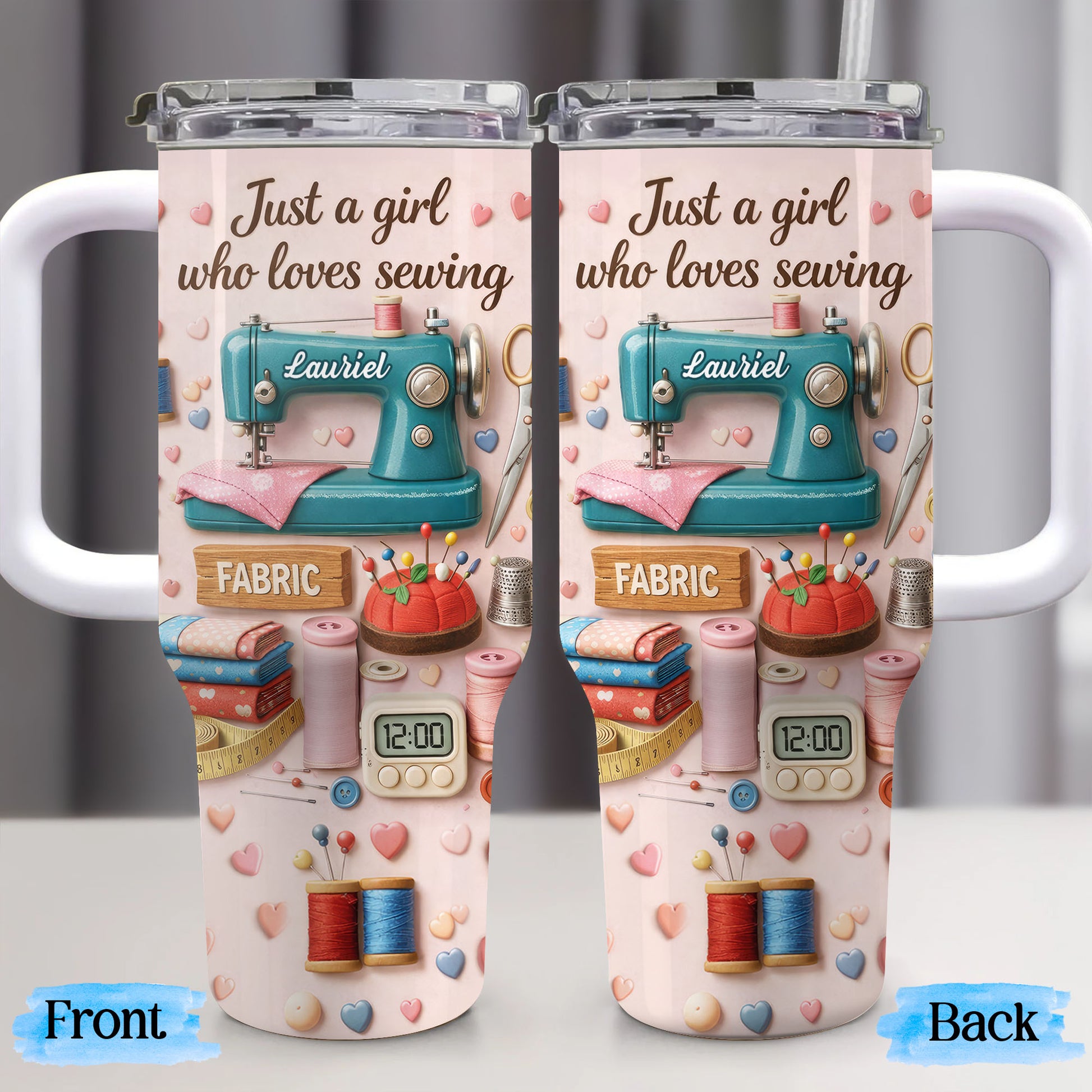 Just A Girl Who Loves Sewing Machine And Fabric