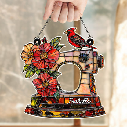 Isabella, Sewing Machine With Cardinal And Flowers