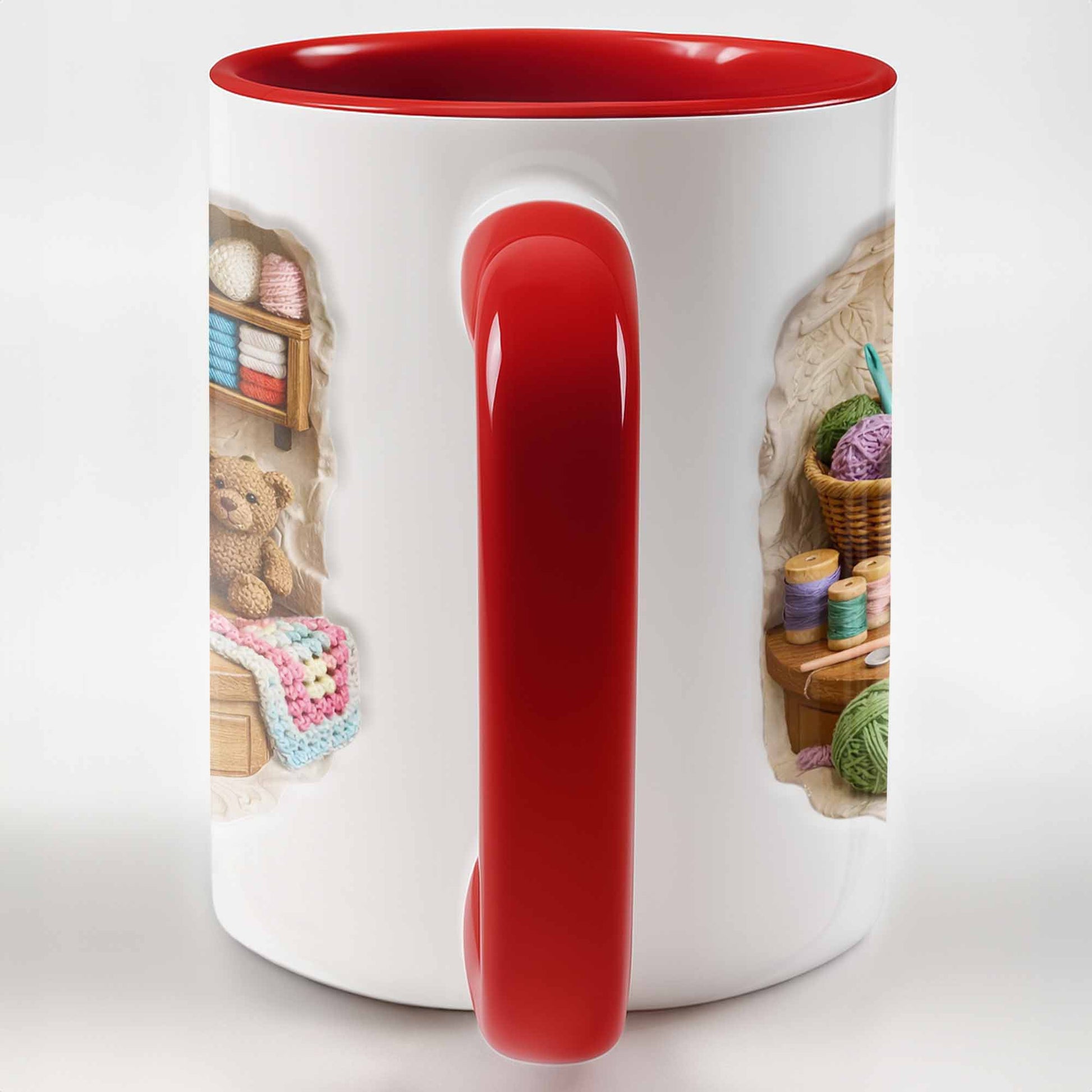 Customizable Crafting Essentials Mug with Yarn and Sewing Items