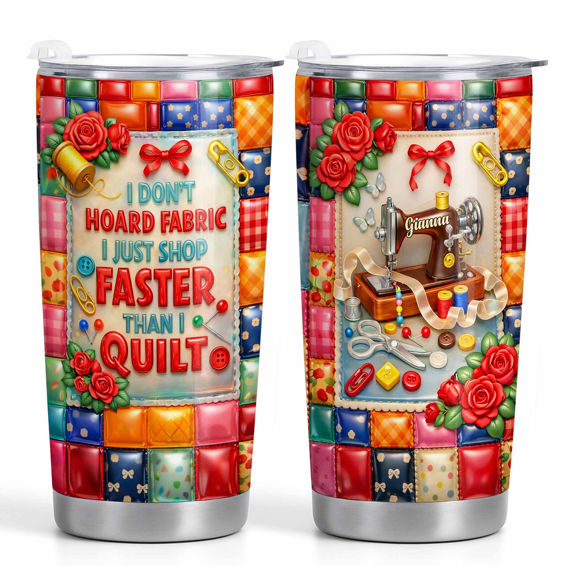 I Don't Hoard Fabric Shop Faster Than I Quilt Sewing Machine Roses