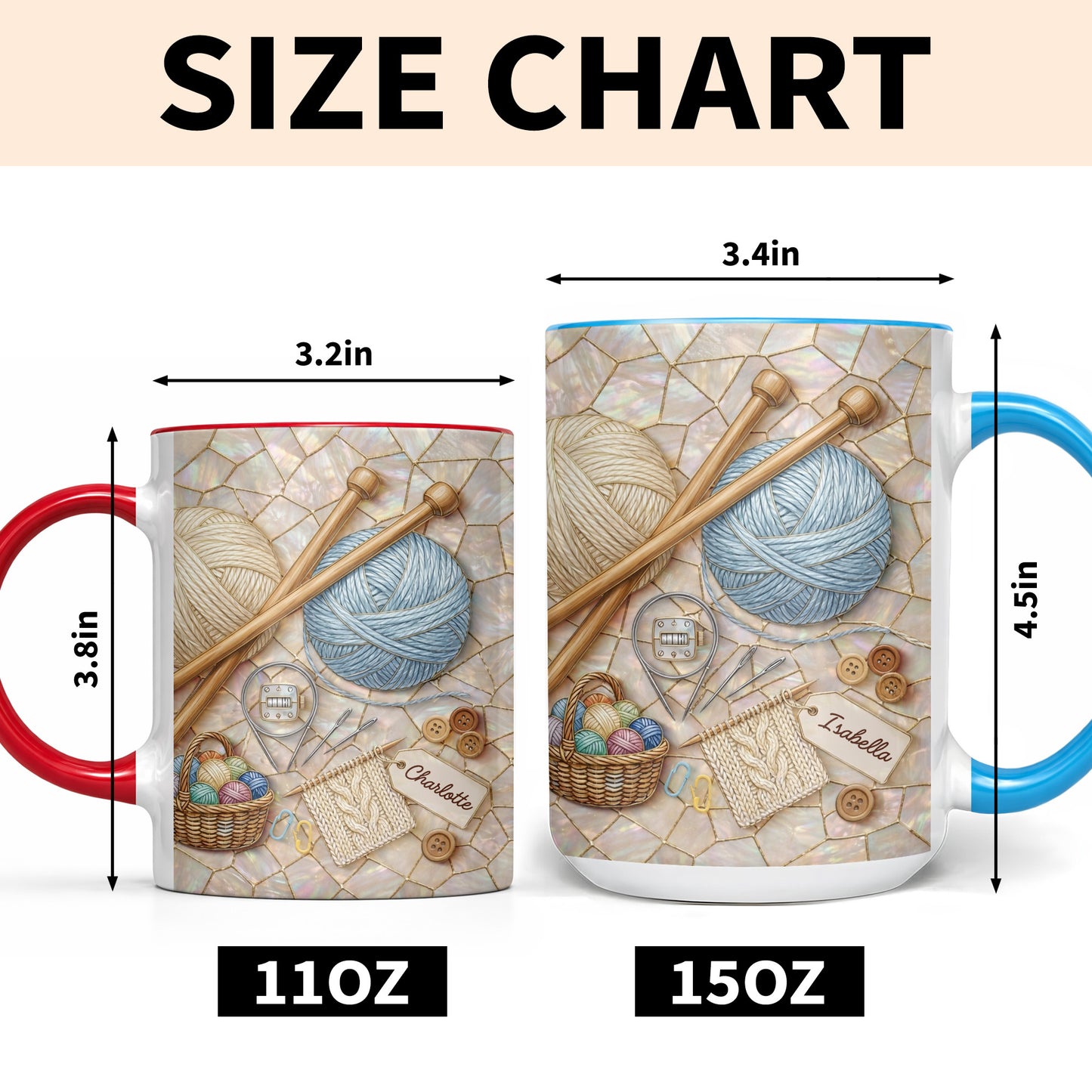 Celebrate Crafting With Yarn Balls and Knitting Needles Mug