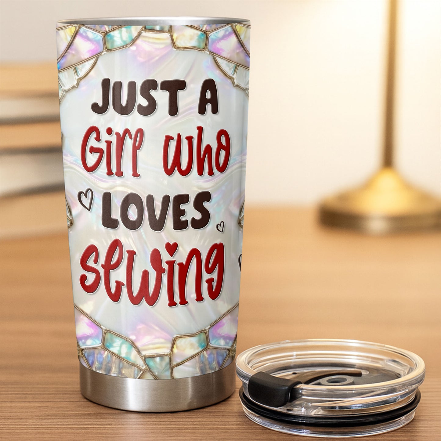 Just A Girl Who Loves Sewing With Sewing Machine And Tools