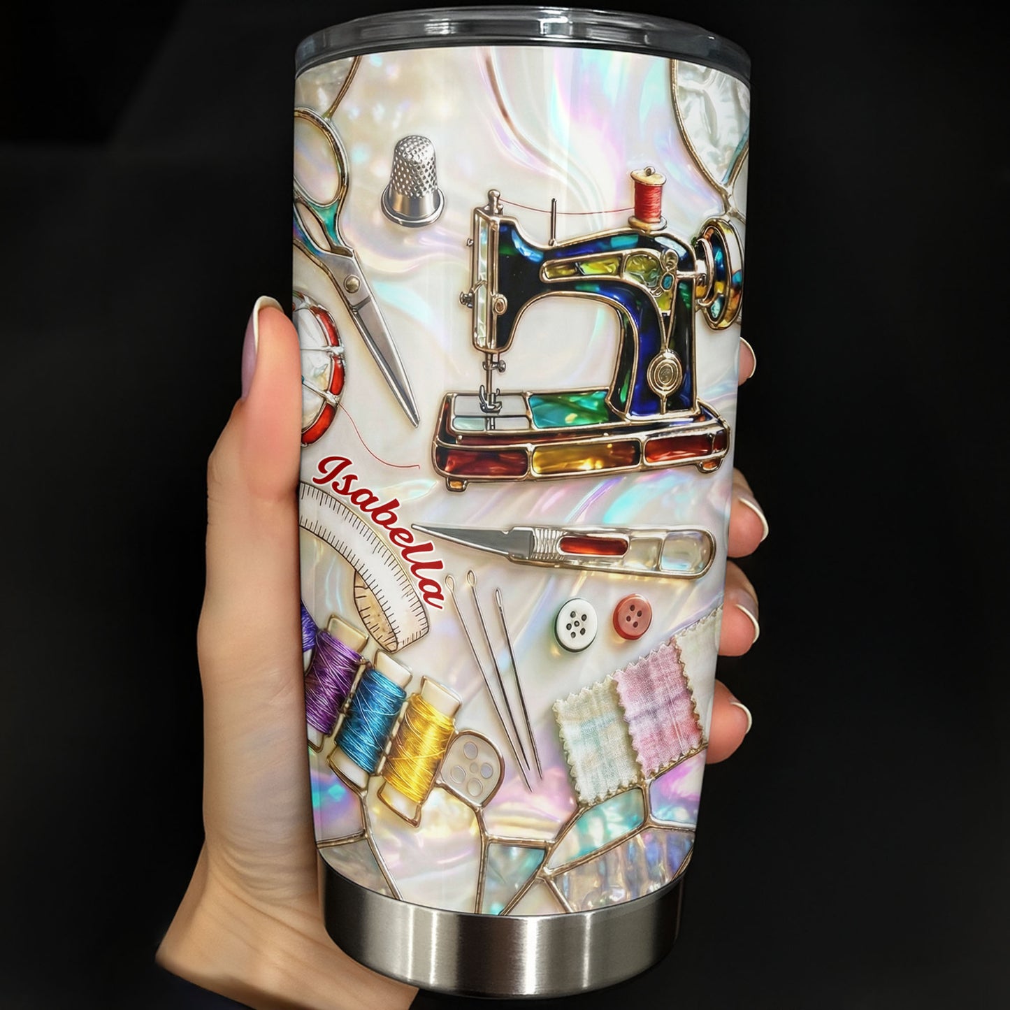 Just A Girl Who Loves Sewing With Sewing Machine And Tools